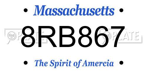 8RB867 Massachusetts License Plate
