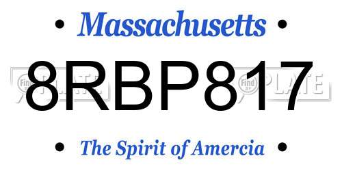 8RBP817 Massachusetts License Plate