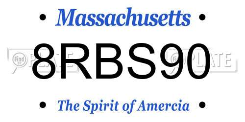 8RBS90 Massachusetts License Plate