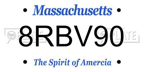 8RBV90 Massachusetts License Plate