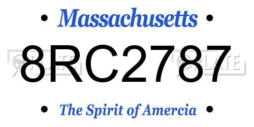 8RC2787 Massachusetts License Plate