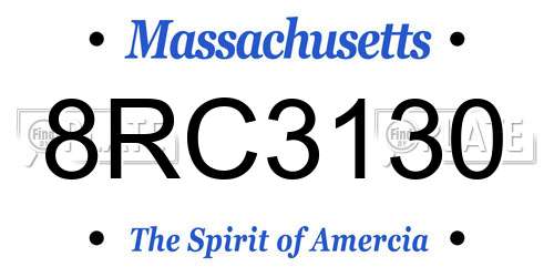 8RC3130 Massachusetts License Plate