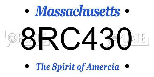 8RC430 Massachusetts License Plate