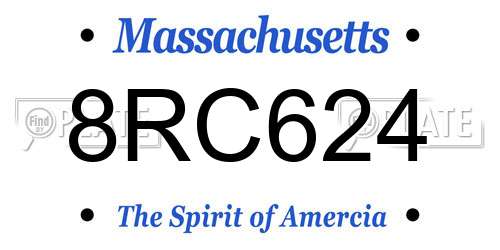 8RC624 Massachusetts License Plate