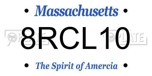8RCL10 Massachusetts License Plate