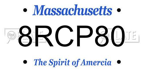 8RCP80 Massachusetts License Plate