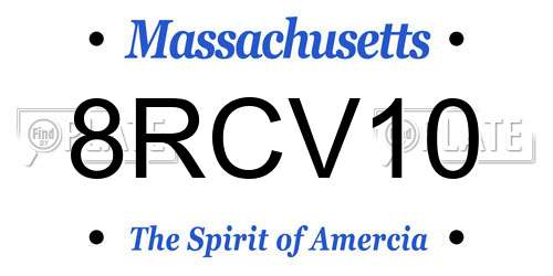 8RCV10 Massachusetts License Plate