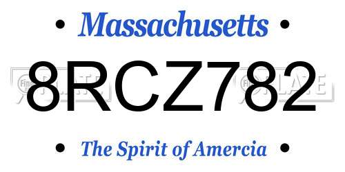 8RCZ782 Massachusetts License Plate