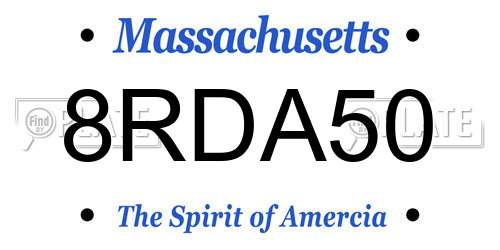 8RDA50 Massachusetts License Plate