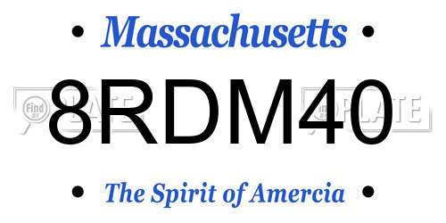 8RDM40 Massachusetts License Plate