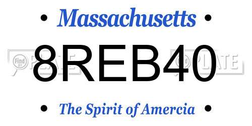 8REB40 Massachusetts License Plate