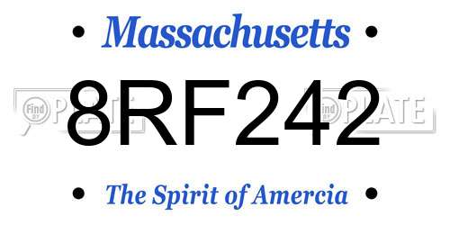 8RF242 Massachusetts License Plate