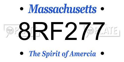 8RF277 Massachusetts License Plate