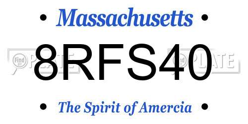 8RFS40 Massachusetts License Plate