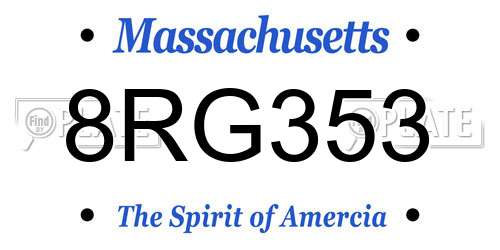 8RG353 Massachusetts License Plate