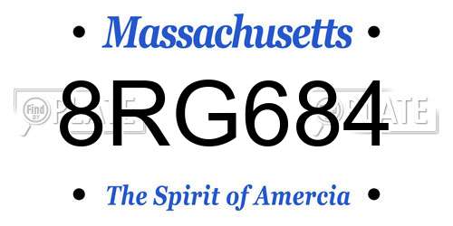 8RG684 Massachusetts License Plate