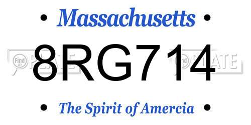 8RG714 Massachusetts License Plate