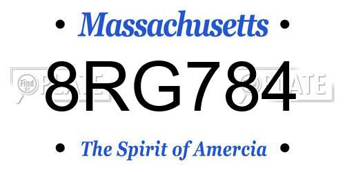 8RG784 Massachusetts License Plate