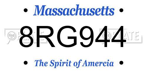 8RG944 Massachusetts License Plate