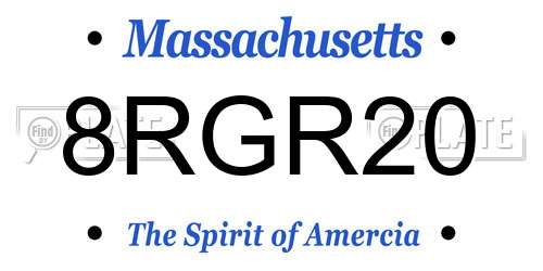 8RGR20 Massachusetts License Plate