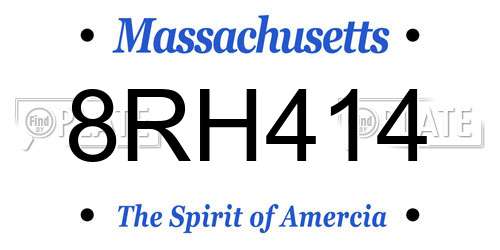 8RH414 Massachusetts License Plate