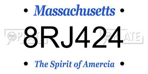 8RJ424 Massachusetts License Plate