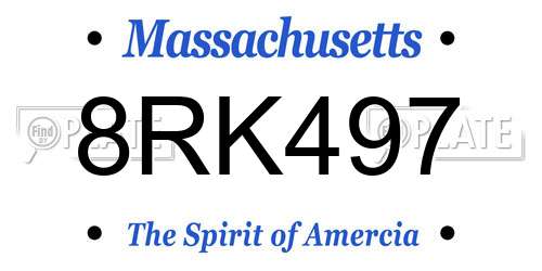 8RK497 Massachusetts License Plate