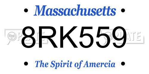 8RK559 Massachusetts License Plate