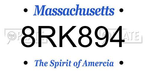 8RK894 Massachusetts License Plate