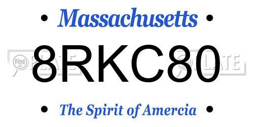 8RKC80 Massachusetts License Plate