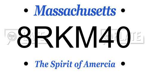 8RKM40 Massachusetts License Plate