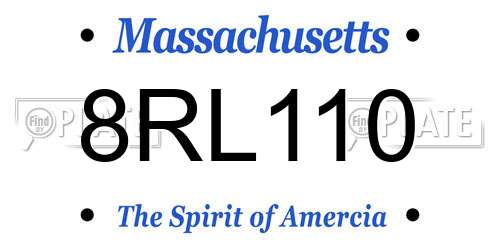 8RL110 Massachusetts License Plate