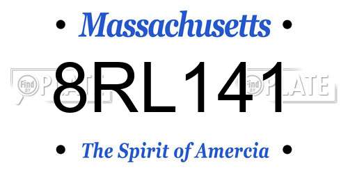 8RL141 Massachusetts License Plate