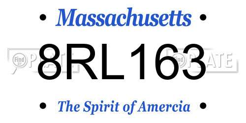 8RL163 Massachusetts License Plate