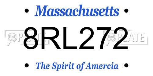 8RL272 Massachusetts License Plate