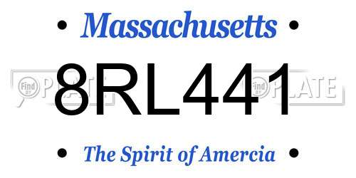8RL441 Massachusetts License Plate