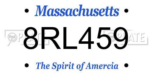 8RL459 Massachusetts License Plate