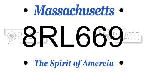 8RL669 Massachusetts License Plate