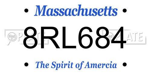 8RL684 Massachusetts License Plate