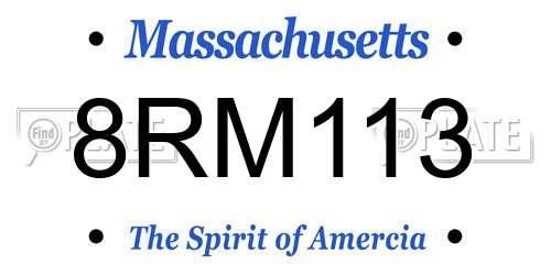 8RM113 Massachusetts License Plate