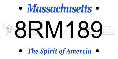 8RM189 Massachusetts License Plate