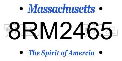 8RM2465 Massachusetts License Plate