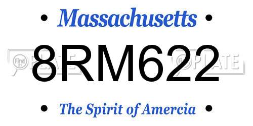 8RM622 Massachusetts License Plate