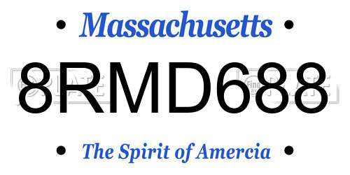 8RMD688 Massachusetts License Plate