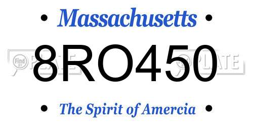 8RO450 Massachusetts License Plate