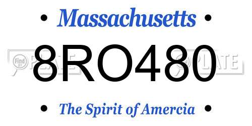 8RO480 Massachusetts License Plate