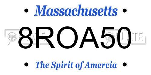 8ROA50 Massachusetts License Plate