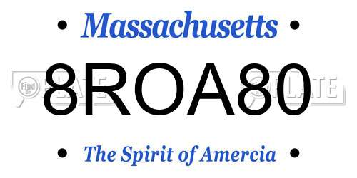 8ROA80 Massachusetts License Plate