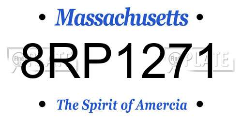 8RP1271 Massachusetts License Plate