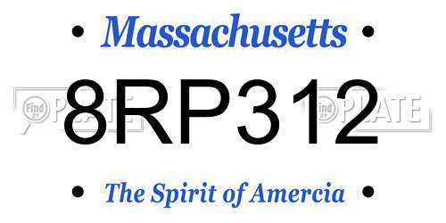 8RP312 Massachusetts License Plate
